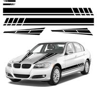 ONEMAJI 6 Piezas Pegatinas de Carrocería para Nissan Qashqai J10 J11 2016-2022 Decoración Deportiva de Vinilo con Rayas de Carreras para Capó Faldones Laterales y Espejos