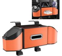 ONEMAJI 7 En 1 Organizador Asiento Coche Trasero para Fiat Fiorino Qubo 2015-2016, Caja Almacenamiento Vehículo Multifuncional Basura Soporte Teléfono,Orange