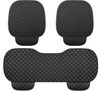 ONEMAJI Funda de Asiento para Coche de 3 Piezas para Hyundai Tucson Plug-In Hybrid 2025, Cojines para Asientos Delanteros y Trasero, Tela PU Protectores de Asiento de Cuero,All Black