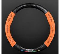 ONEMAJI Funda de Volante para Citroen C4 I Grand Picasso 2010-2013, Protector Dirección Cubierta Rueda Cubre Volante Funda Dirección Carcasa Rueda Funda Volante Auto Cubre,Orange-Circular