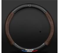 ONEMAJI Funda de Volante para Mazda 3 BP 2019-2023 2024, Protector Dirección Cubierta Rueda Cubre Volante Funda Dirección Carcasa Rueda Funda Volante Auto Cubre,Brown
