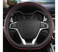 ONEMAJI Funda para Volante Coche de Automóvil para Volvo XC60 2018-2025 2026 38mm, Protector Volante Coche de Cuero Envoltura de Agarre de Dirección,Red-Type D