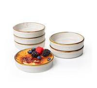 ONEMORE Ramekins - Ramequines poco profundos aptos para horno para crema brulee, juego de 6