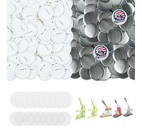 Onemorello 800 piezas de suministros para hacer botones, suministros de botones de 58 mm, aprox. 2.25 pulgadas en blanco, piezas de insignia con papel para hacer botones, máquina para hacer pines,