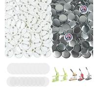 Onemorello Juego de 200 suministros de botones, piezas de 25 mm, piezas en blanco de aproximadamente 1 pulgada para fabricante de botones, máquina de fabricación de pines