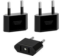 OneNine Adaptador de 3 Piezas de EE. UU. a UE, Adaptador de 2 Pines Enchufe de EE. UU. para Alemania, Enchufe de Viaje de EE. UU. a la UE, Adaptador de Enchufe para Dispositivos con Fuente de Aliment
