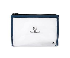 OneNine5 Eco-Friendly Airport Clear Plastic Toiletry Bag, Havelock Blue, Reusable TSA Approved Travel Wash Bag for 100ml Liquid Bottles and Vacation Essentials, 1L Volume