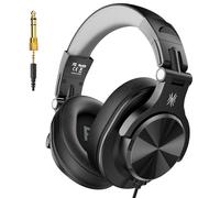 OneOdio A71D - Auriculares con micrófono de estudio, auriculares estéreo DJ Hi-Res con diseño plegable, conector jack de 3,5/6,35 mm para grabación, amplificador, podcast, mezcla, PC