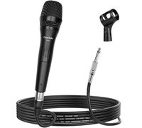 OneOdio ON55 Micrófono con Conector Jack, Soporte de Clip y Cable XLR de 5m, Carcasa 100% metálica, Sonido para Karaoke, Estudio, Streaming, Mezclador, podcasts, DJ