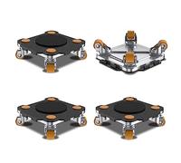 ONEON Mover de Muebles Pro 4-Pack con Carritos Mejorados y Ruedas de TPE Personalizadas - Transporte sin Esfuerzo de Muebles Pesados (Negro: Solo 4 carretillas)