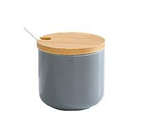 OnePine 260ml Azucarero, azucarero de cerámica azúcar pot con tapa y azúcar cuchara, Forma cilíndrica, Cocina