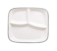 OnePine Plato Porcelana Control de Raciones, Platos de Dieta con Separadores, Platos Divididos en 3 para Hogares, Hoteles, Restaurantes