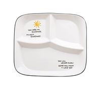 OnePine Plato Porcelana Control de Raciones, Platos de Dieta con Separadores, Platos Divididos en 3 para Hogares, Hoteles, Restaurantes