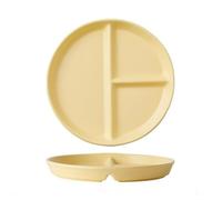 OnePine Platos de Porcelana con 3 Compartimentos, 8 inch Redonda Plato de Control de Porciones, Platos Divididos Adultos Dieta para Hogares, Hoteles, Restaurantes