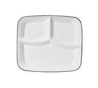 OnePine Platos de Porcelana con 3 Compartimentos, Plato Control de Porciones Adulto, Platos de Dieta con Separadores para Hogares, Hoteles, Restaurantes