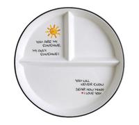 OnePine Platos Redondo de Porcelana con 3 Compartimentos, 8 inch Plato para Dieta Ceramica Plato de Ensalada Plato de Postre Delicado y Elegante