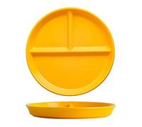 OnePine Platos Redondo de Porcelana con 3 Compartimentos Delicado y Elegante Plato de postre divididos platos de Almuerzo con compartimentos