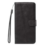 Oneplus 12R - Funda de piel sintética con tapa a prueba de golpes y ranuras para tarjetas, función atril, magnética, protección completa, color negro