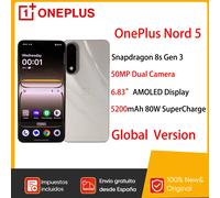 OnePlus Nord 5 Smartphone 5G Snapdragon 8s Gen 3 Pantalla AMOLED de 6,83” 144 Hz 5200mAh 80W SUPERVOOC Carga 50MP Cámaras duales 12GB 512GB DryIce