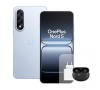 OnePlus Nord 5 Smartphone con 12 GB RAM 512 GB, Pantalla AMOLED de 6,83" y 144 Hz, Snapdragon 8s de 3 generación, cámara Dual de 50 MP, batería de 5200 mAh, Cargador de 80 W y Nord Buds 6 Pro, Azul