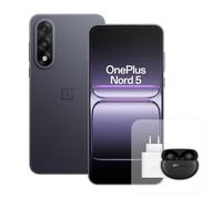 OnePlus Nord 5 Smartphone con 12 GB RAM 512 GB, Pantalla AMOLED de 6,83" y 144 Hz, Snapdragon 8s de 3 generación, cámara Dual de 50 MP, batería de 5200 mAh, Cargador de 80 W y Nord Buds 5 Pro, Gris