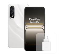 OnePlus Nord 5 Smartphone con 8 GB RAM 256 GB, Pantalla AMOLED de 6,83" y 144 Hz, Snapdragon 8s de 3 generación, cámara Dual de 50 MP, batería de 5200 mAh, con Cargador de 80W, Blanco