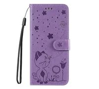 OnePlus Nord CE4 - Funda de piel sintética a prueba de golpes, con absorción de golpes, con soporte magnético para tarjetas, funda protectora para OnePlus Nord CE4, color morado