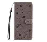 OnePlus Nord CE4 - Funda de piel sintética a prueba de golpes, con absorción de golpes, con soporte magnético, tarjetero, funda protectora para OnePlus Nord CE4, color gris