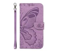 OnePlus Nord CE4 - Funda protectora de piel sintética con tapa para OnePlus Nord CE4, diseño de mariposa en relieve, a prueba de golpes, con tarjeteros, cierre magnético, soporte para OnePlus Nord