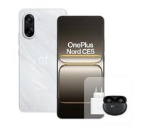 OnePlus Nord CE5 Smartphone con 8 GB RAM 128 GB, Pantalla AMOLED de 6,77" y 120 Hz, estabilizador óptico de 50 MP, batería de 5200 mAh, Cargador de 80 W y Nord Buds 3 Pro, Blanc