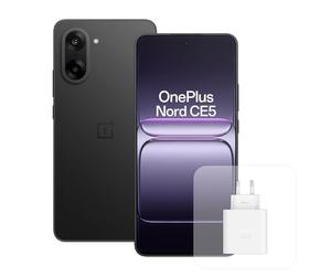 OnePlus Nord CE5 Smartphone con 8 GB RAM 256 GB, Pantalla AMOLED de 6,77" y 120 Hz, estabilizador óptico de 50 MP, batería de 5200 mAh, con Cargador de 80W, Negro