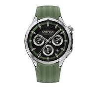OnePlus Watch 3 Smartwatch GPS 46 mm Plata con Banda Verde de Caucho, 1.5" Pantalla AMOLED, Snapdragon W5, 32 GB, 5 ATM, IP68, 16 Días de Batería, Qualcomm