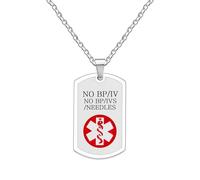Oneress Collar Alerta Médica NOBP Para Personas Mayores, Colgante Invisible De Acero Con Código QR YA5239 Blanco-NOBP