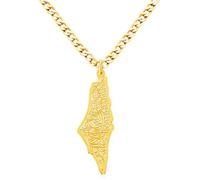 Oneress Collar Nombre Árabe Personalizado, Pendentif Palestina Chapado en Oro, Regalo Cultural del Medio Oriente, Joyería Ramadan Eid para Familia Musulmana Y5136-Oro