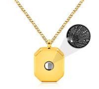 Oneress Collar Te Amo Proyección, Colgante De Mensaje De Amor Oculto, Joyería Romántica Para Ella, Caja De Regalo Incluida YA5222 Oro