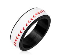 Oneress Game Day BFF YA5039 - Anillo deportivo de resina giratoria, elegante joyería de acero inoxidable para atletas, regalo de moda para parejas YA5039 Baseball 6