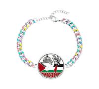 Oneress Gaza Support Pulsera - Acero Inox Justicia Social & Libertad, Amistad Trendy & Activista YA6021-BaiGe