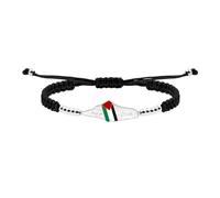 Oneress Joyería Paz Solidaridad Resistencia Hecho a Mano Pulsera Cuenta Apoyo Palestina Paz Mundial Fe Libertad Ajustable YA6282-Black