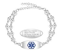 Oneress Pulsera Alerta Epilepsia, Mujer & Hombre Acero Condición Salud Paramedico Regalo YA4028-DIY