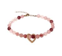 Oneress Pulsera Aniversario Jade Afgan Pareja Personalizado Símbolo Amor Ajustable Perlas Joyería Regalo Mujer & Hombre YA6095-Pink-1-PCS