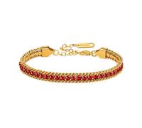 Oneress Pulsera Bolo Chapada Oro - CZ Rojo Ajustable, Joyas Diario & Cumpleaños, Mejor Amiga YA6108-JinHong