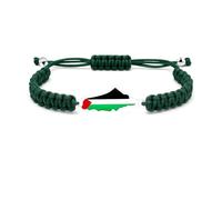 Oneress Pulsera de cuentas con la bandera de Palestina, joyería con nudo espiritual, pulsera de supervivencia para el Eid para seguidores de la cultura árabe, YA5882