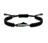 Oneress Pulsera de Solidaridad con Palestina, joyería artesanal de cuerda impermeable, regalo de fe para hombres, joyería de resistencia a juego YA5882 Negro-Ne