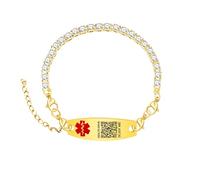 Oneress Pulsera De Tenis Médica Elegante - Joya ID Personalizada Grabada Al Láser Con Mensaje Oculto, Pulseras De Emergencia Elegante YA6001-QR
