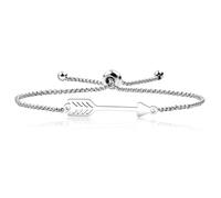 Oneress Pulsera Flecha Amor Acero Inox, Mejor Amiga Joyería Plata Minimalista Diario Mujer & Hombre YA4532-White
