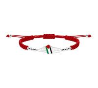 Oneress Pulsera Libertad Ajustable Conciencia Perlas Esmalte Palestina Joyería Unidad Anti Violencia Cultural Hecho a Mano Regalo YA6282-Red