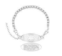 Oneress Pulsera Médica De Acero Inoxidable - Joya ID De Emergencia Personalizada Con Código QR, Pulsera De Uso Diario Con Símbolo Médico Para Mujeres YA6004-BaiBai-DIY