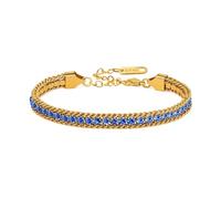 Oneress Pulsera Minimalista Azul CZ - Apilable Pastel & Diario, Cadena Oro Regalo Graduación YA6108-JinLan