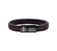 Oneress Pulsera Para diabetes tipo 2, identificación médica práctica con código QR, alerta de alergias para hombres y mujeres, uso de emergencia YA5551