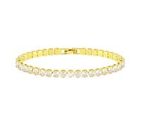 Oneress Pulsera Tennis CZ Chapado Oro - Cadena Ajustable Cristal Lujo, Mujeres YA6024-Gold